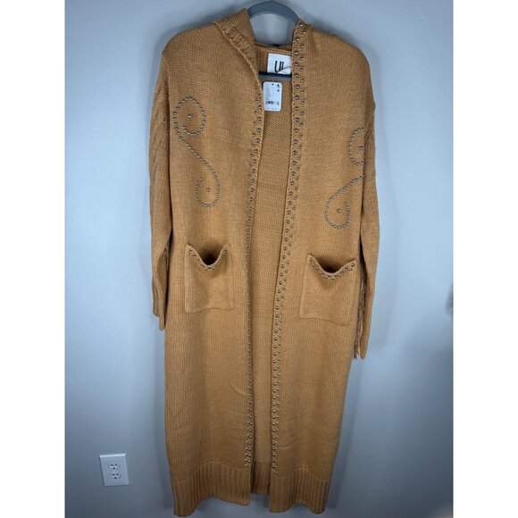 Free People Understated Leather Southern Charm Studded Cardigan S XS Fringe NWT - Picture 5 of 9